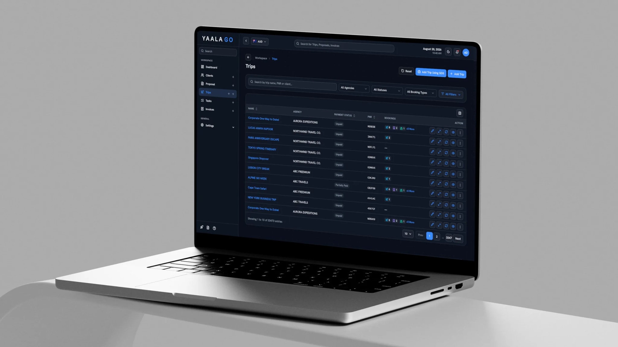 Yaalago travel agency CRM and booking workspace