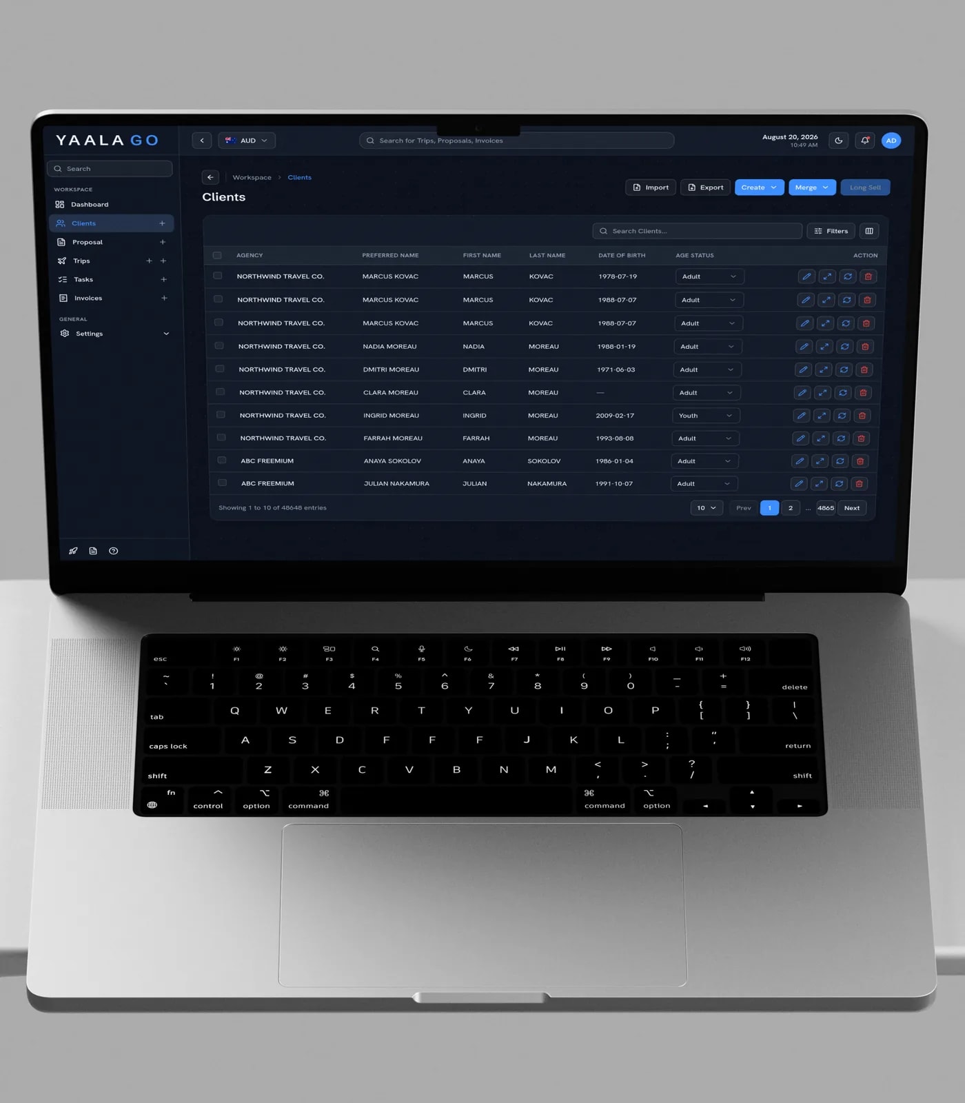 Yaalago travel agency CRM and booking workspace — view 1