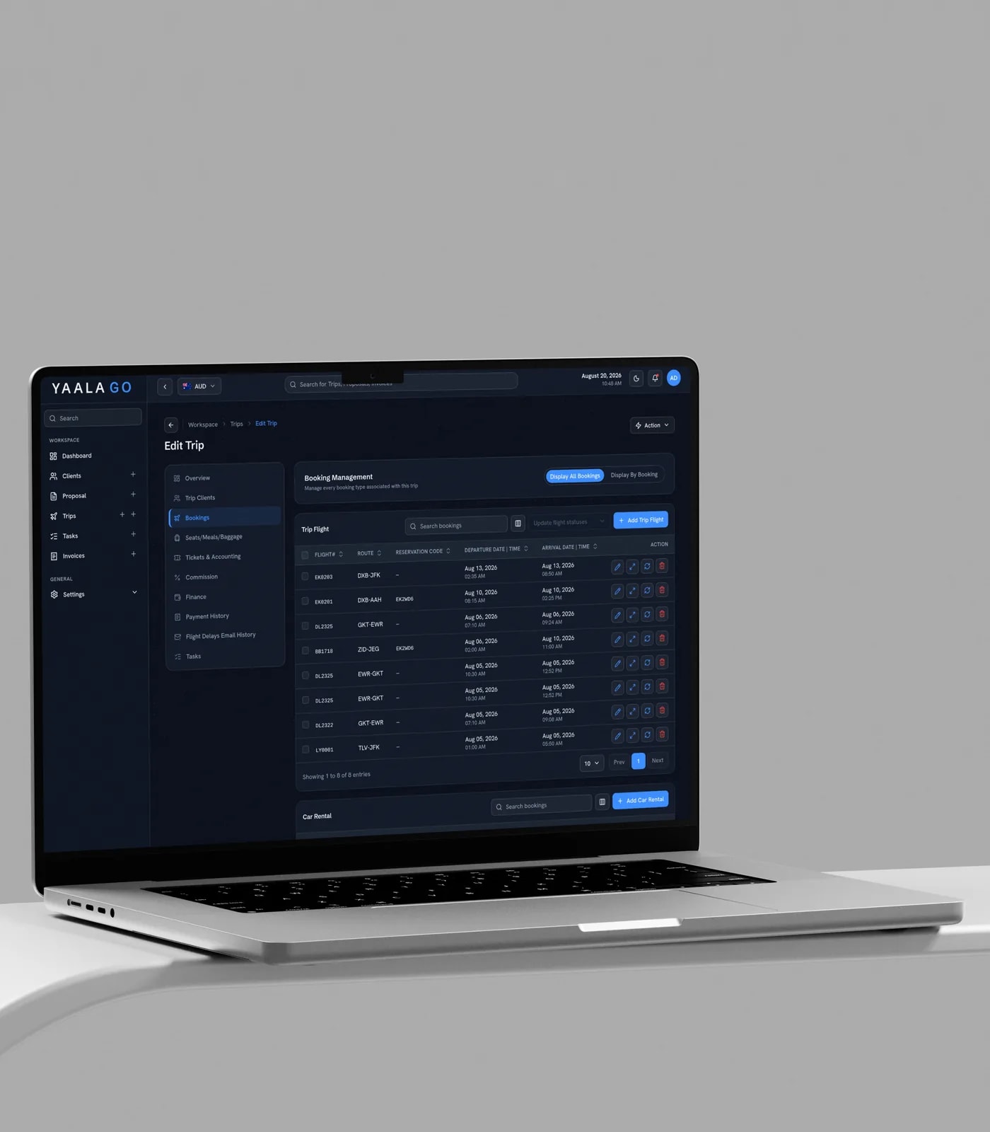 Yaalago travel agency CRM and booking workspace — view 2