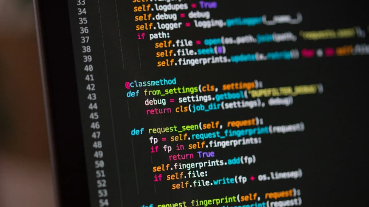 Python source code on a dark editor screen